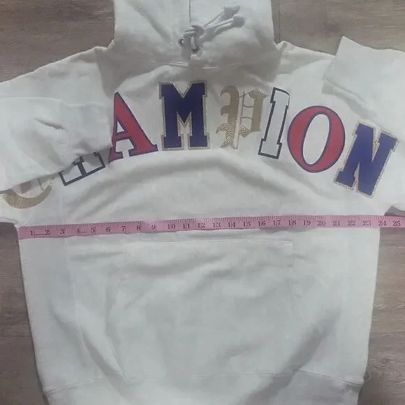 Champion Reverse Weave Hoodie Textured Logo Letters - Picture 7 of 7